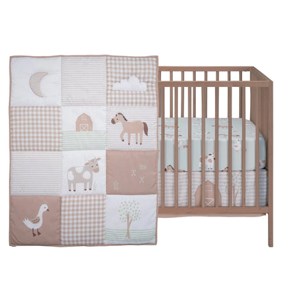 Bedtime  Farmyard Friends 3-Pieces Bedding Set