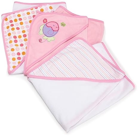 Spasilk Hooded Towels 3PK - Pink Fish