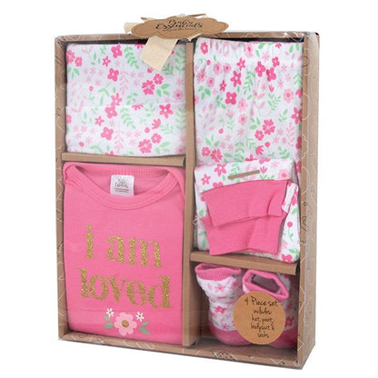 Baby Essential 4Pc Baby Girl Gift Set - Wild Flower