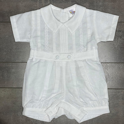 Karela Joseph Linen Bubble Romper, White