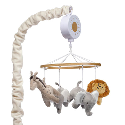 Lambs & Ivy Jungle Adventure Elephant/Lion Musical Baby Crib Mobile