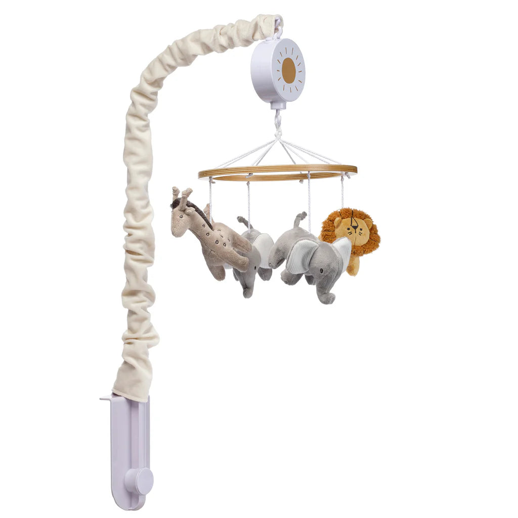 Lambs & Ivy Jungle Adventure Elephant/Lion Musical Baby Crib Mobile