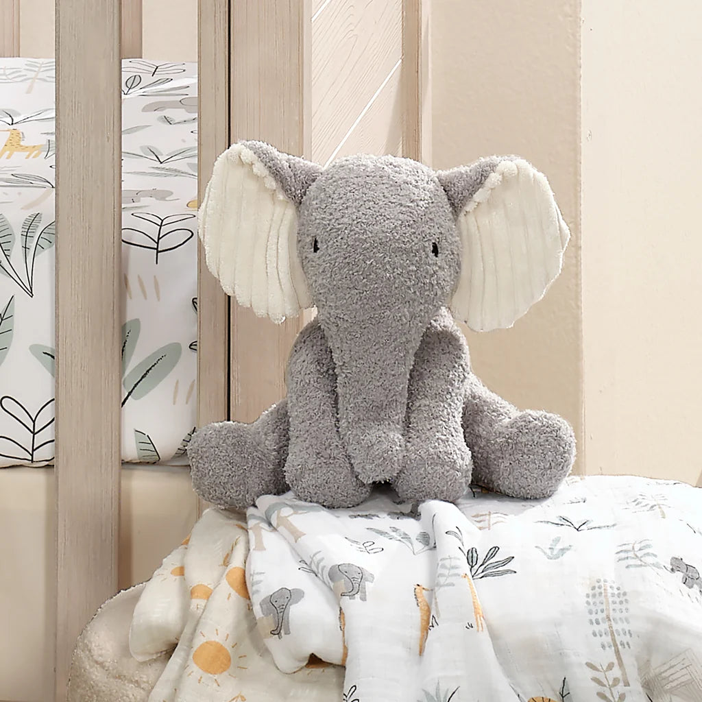 Lambs & Ivy Jungle Adventure Plush Elephant Stuffed Animal Toy - Little Peanut