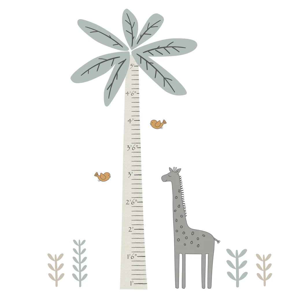 Lambs & Ivy Jungle Adventure Tree with Giraffe Wall Decal Kids Growth Chart