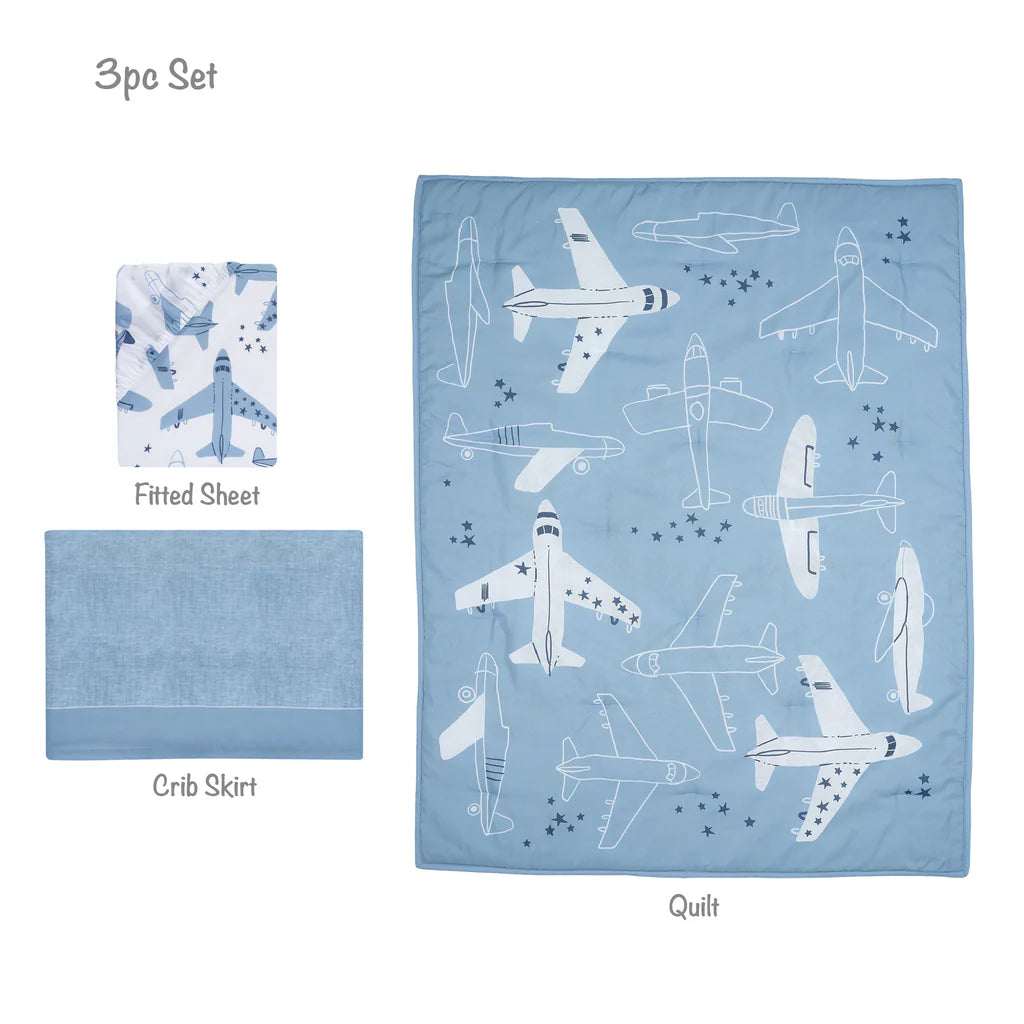 Bedtime Original Little Aviator 3-Piece Airplane Bedding Crib Set