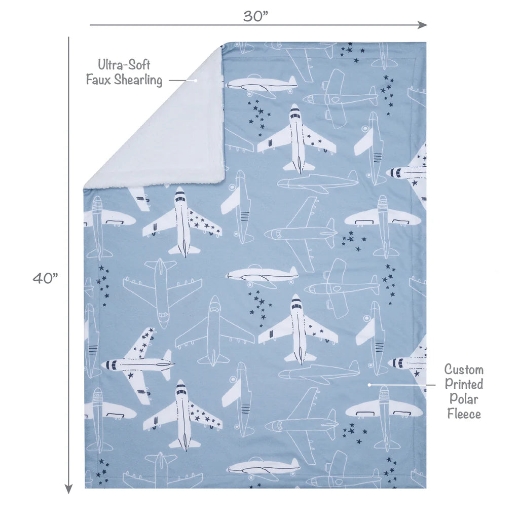 Bedtime Original Little Aviator Airplane Soft Fleece Blanket