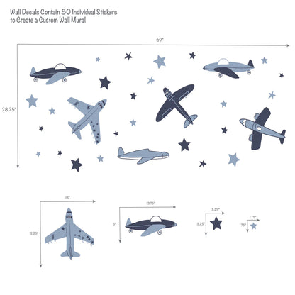 Bedtime Original Little Aviator Airplane & Stars Wall Decals/Stickers