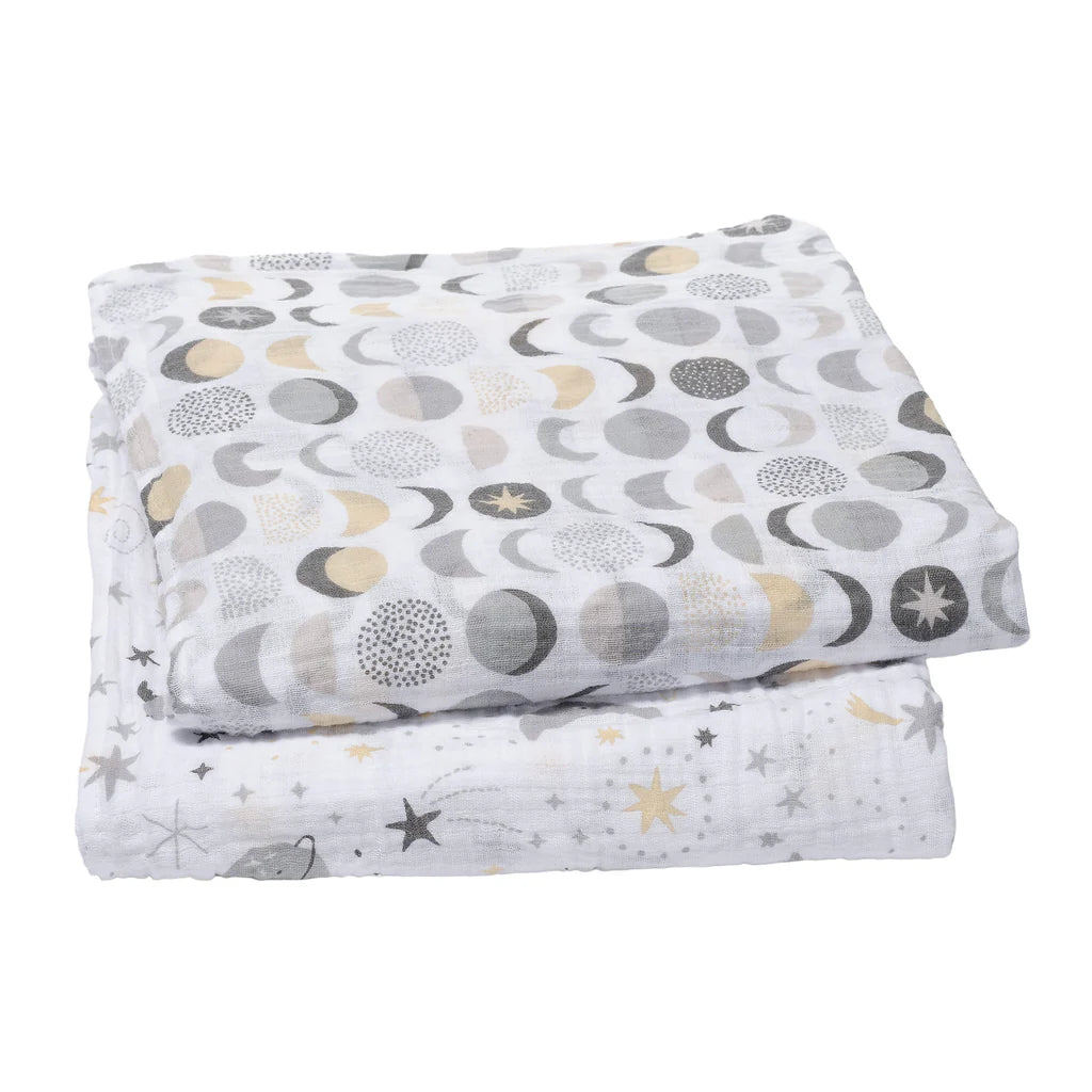 Bedtime Original Little Star Celestial Cotton Muslin Swaddle Blankets 2-Pack