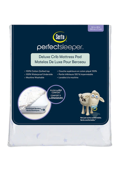 Delta Serta Perfect Sleeper Deluxe Fitted Crib Mattress Pad Cover