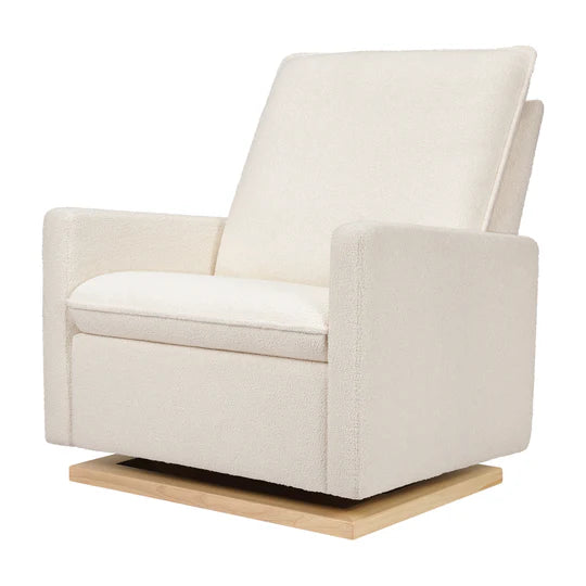 Babyletto Cali Pillowback Chair and a Half Glider in Chantilly Fleece w/ Light Wood Base