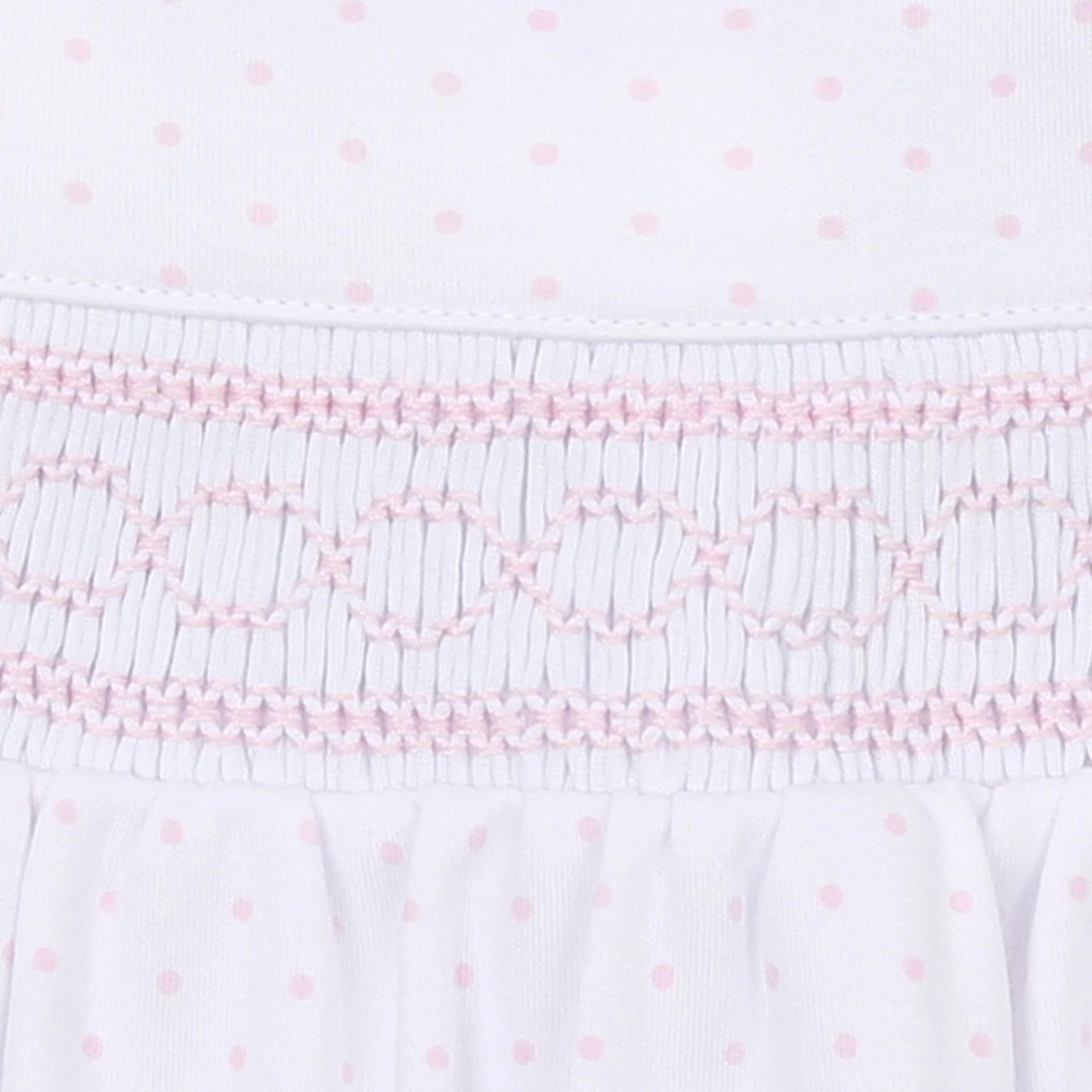 Magnolia Mini Dots Pink Smocked Gathered Gown