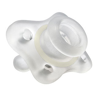 Chicco PhysioForma Mini chupete de ortodoncia que brilla en la oscuridad, 0-6 meses, paquete de 2, transparente