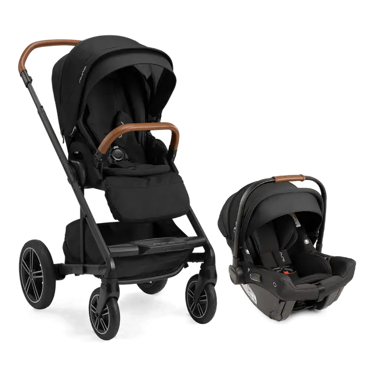 Black stroller and car seat set  