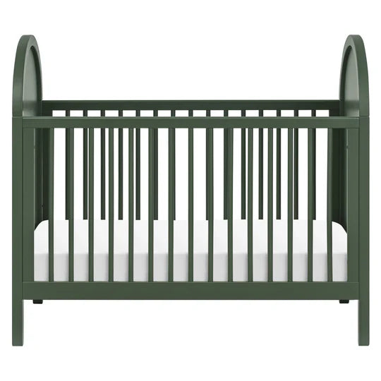 Babyletto Bondi Cane 3-in-1 Convertible Crib w/ Toddler Bed Kit in Forest Green w/ Natural Cane