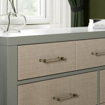 Namesake Eloise 7-Drawer Assembled Dresser in French Sage and Performance Sand Eco-Weave