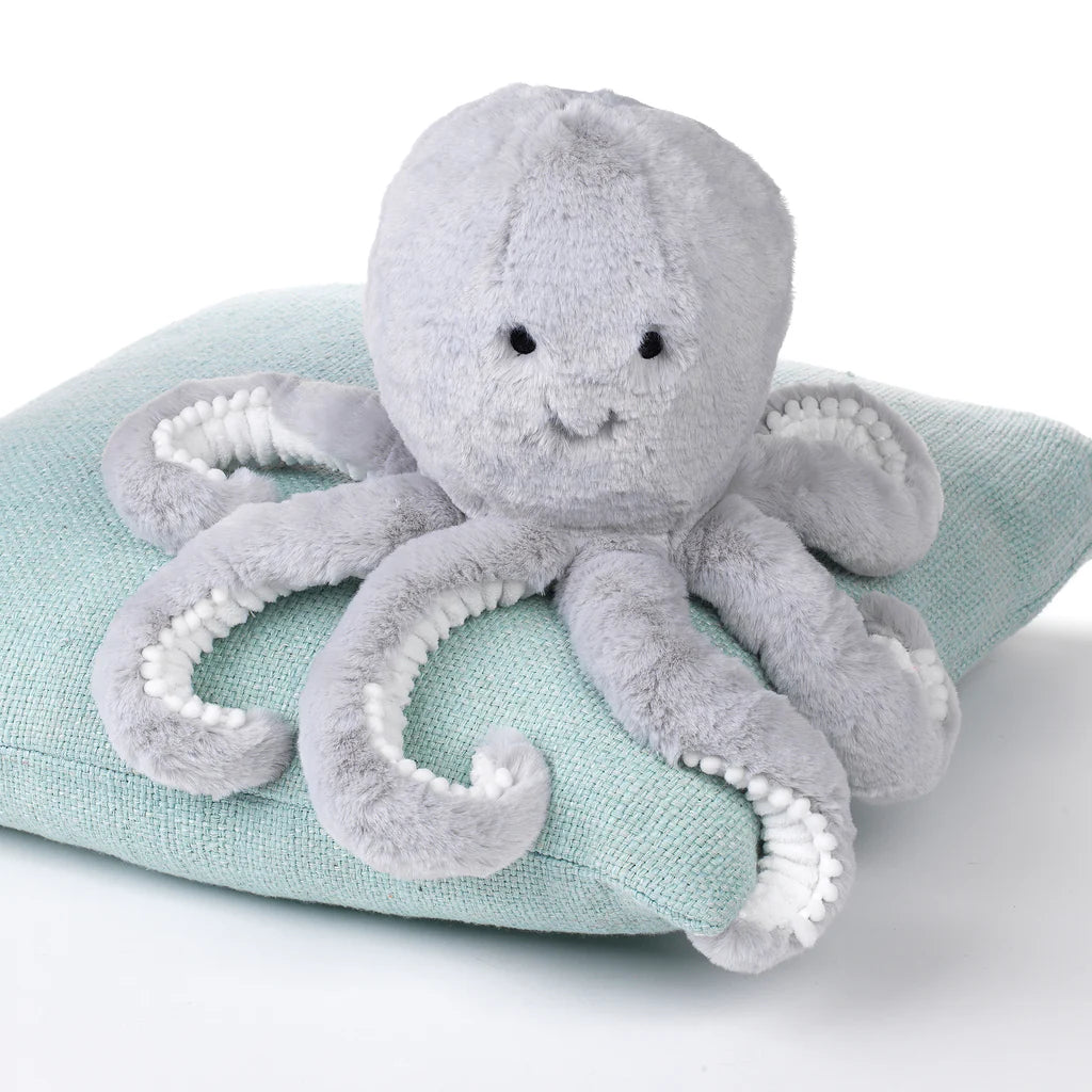 Lambs & Ivy Ocean Blue Plush Gray Octopus Stuffed