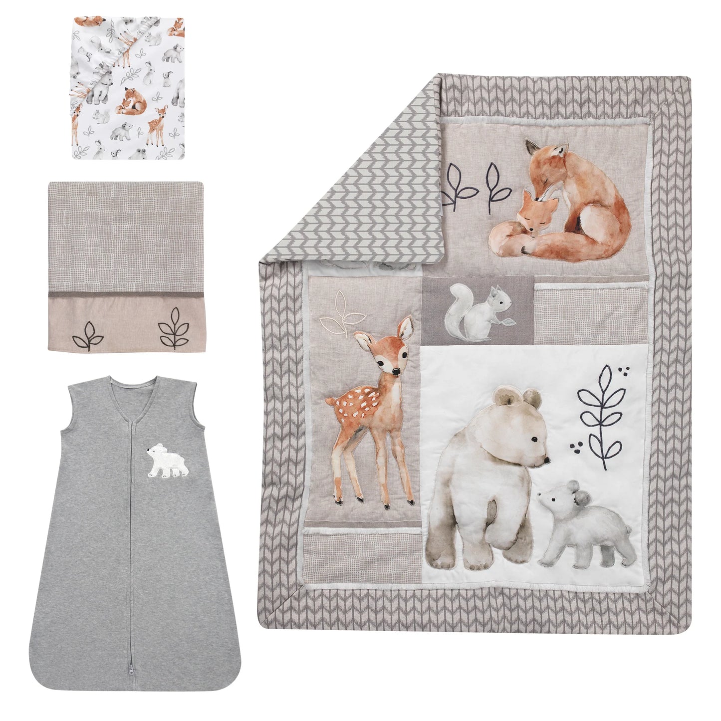 Lambs & Ivy Painted Forest 4-Pieces Bedding Set