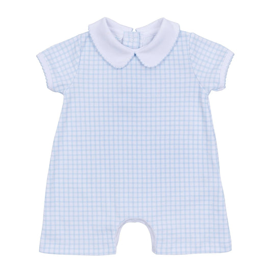 Magnolia Peek-A-Boo Wishes Collared Short Playsuit-Little Blue
