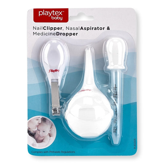 Playtex cortador de unhas, aspirador nasal e kit conta-gotas de medicamentos