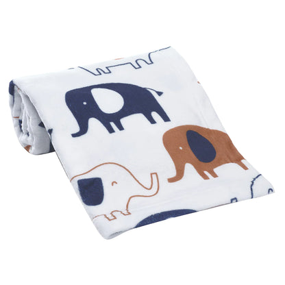 Lambs & Ivy Playful Elephant Baby Fleece Blanket