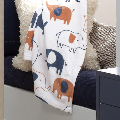 Lambs & Ivy Playful Elephant Baby Fleece Blanket