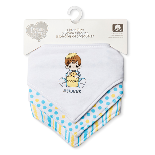 Precious Moments 3-Pack Triangle Bib - Blue