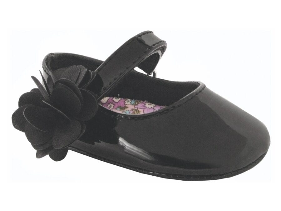 Baby Deer Zapatos planos de vestir con suela suave de charol negro para bebé