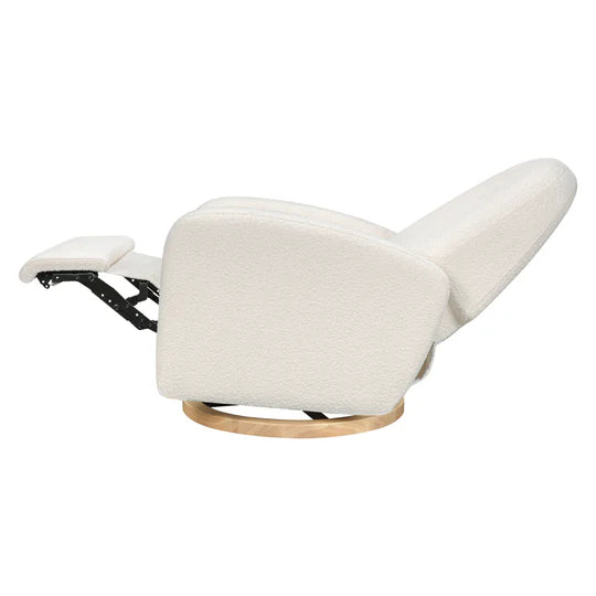 Babyletto Nami Glider Recliner w/ Electronic Control and USB in Ivory Boucle w/Light Wood Base