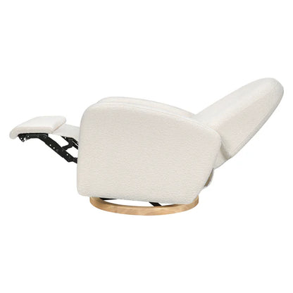 Babyletto Nami Glider Recliner w/ Electronic Control and USB in Ivory Boucle w/Light Wood Base