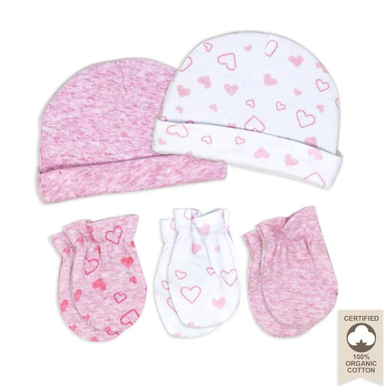 Rose Textiles 5-Piece Cap and Scratch Mitten Set