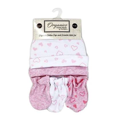 Rose Textiles 5-Piece Cap and Scratch Mitten Set