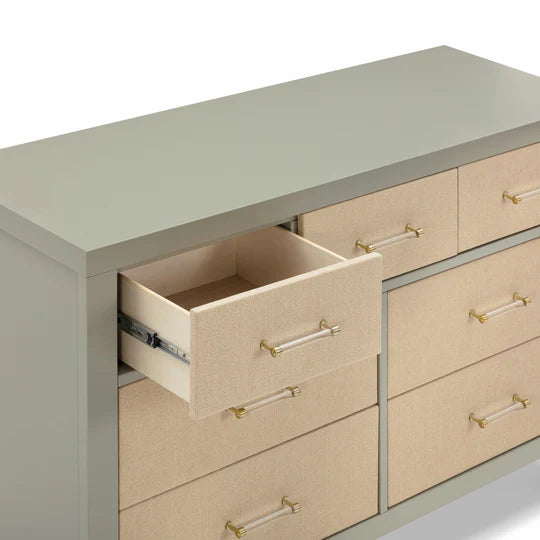 Namesake Eloise 7-Drawer Assembled Dresser in French Sage and Performance Sand Eco-Weave