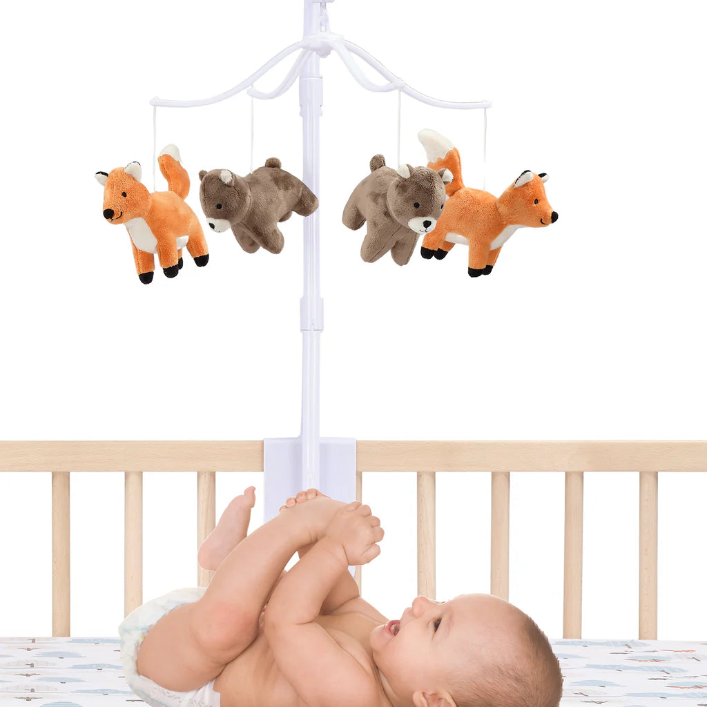 Bedtime Original Sleepytime Bear & Fox Musical Baby Crib Mobile