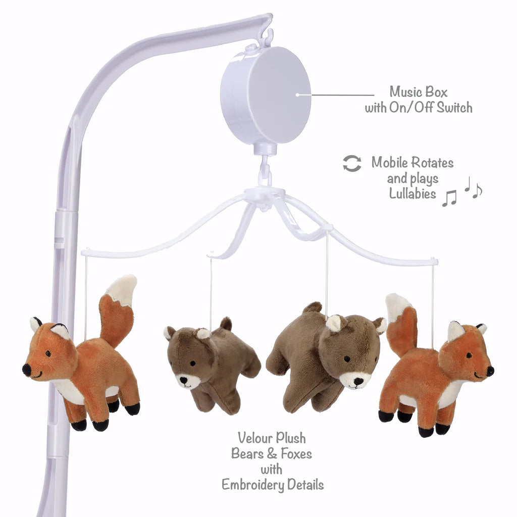 Bedtime Original Sleepytime Bear & Fox Musical Baby Crib Mobile