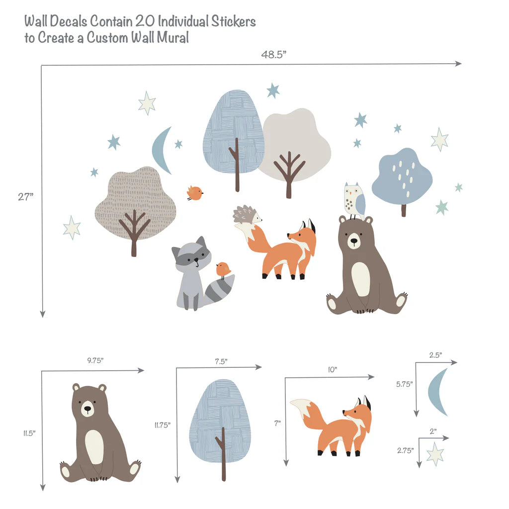 Bedtime Original Sleepytime Bear Woodland Animals Wall Decals/Stickers