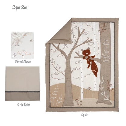 Lambs & Ivy Treetop Fox Woodland Tree 3-Piece Baby Crib Bedding Set