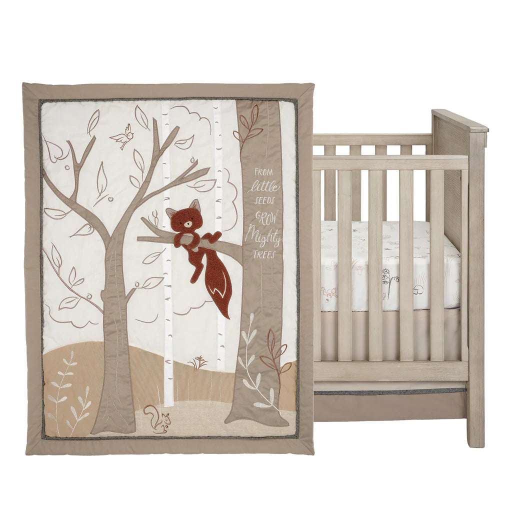 Lambs & Ivy Treetop Fox Woodland Tree 3-Piece Baby Crib Bedding Set