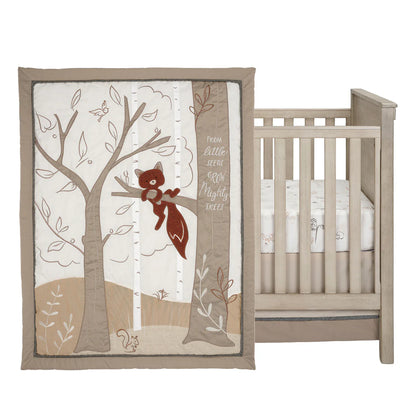 Lambs & Ivy Treetop Fox Woodland Tree 3-Piece Baby Crib Bedding Set