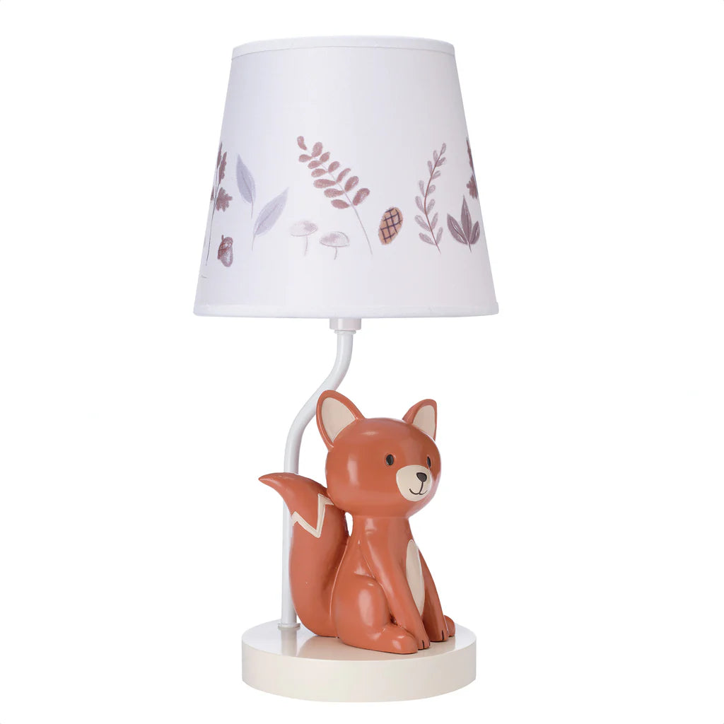 Lambs & Ivy Treetop Fox Custom Hand-Painted Lamp with Shade & Bulb