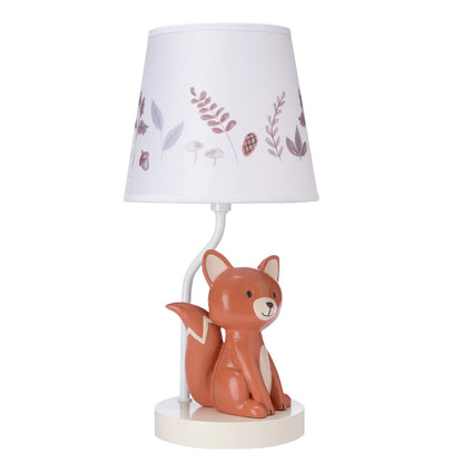 Lambs & Ivy Treetop Fox Custom Hand-Painted Lamp with Shade & Bulb