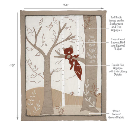 Lambs & Ivy Treetop Fox Woodland Tree 3-Piece Baby Crib Bedding Set