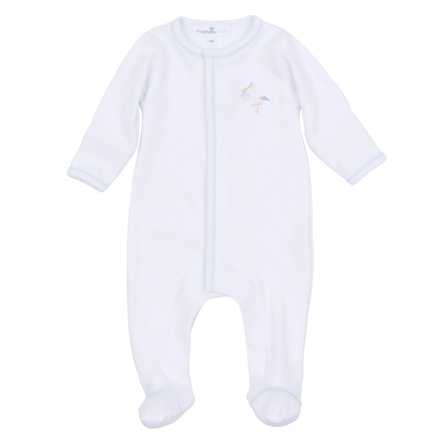 Magnolia Vintage Stork Footie Light Blue