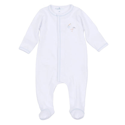 Magnolia Vintage Stork Footie Light Blue
