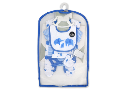 Rose Textiles Elephant Boy 5-Piece Take Me Home Mesh Bag Set