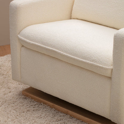 Babyletto Cali Pillowback Chair and a Half Glider in Chantilly Fleece w/ Light Wood Base