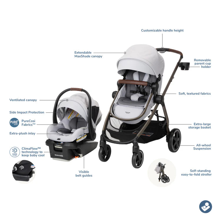 Maxi-Cosi Zelia2 Luxe Plus Travel System, Arctic Forest