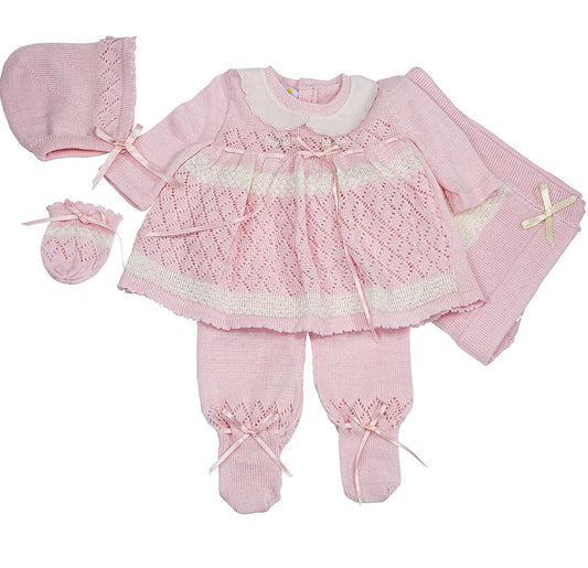 Karela Zircony Knitted Set with Bonnet