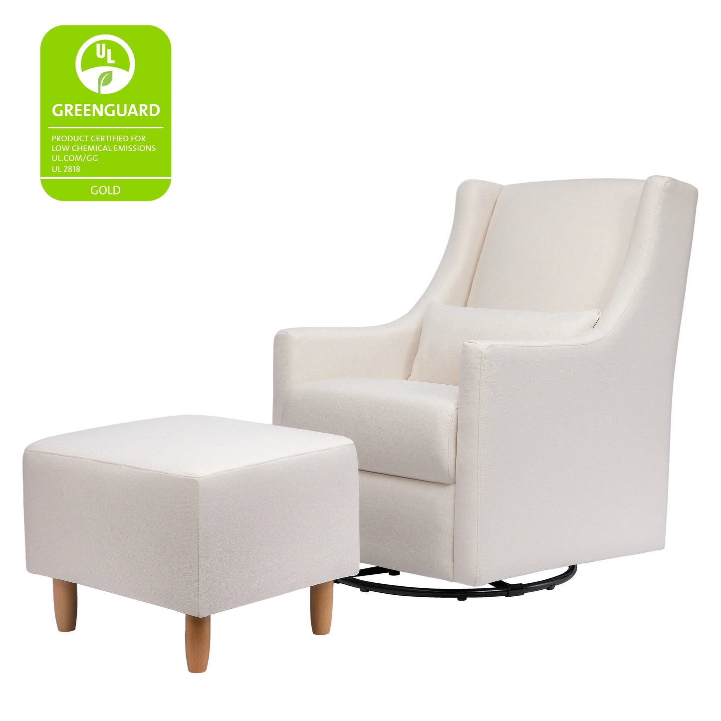 Babyletto Toco Swivel Glider and Ottoman in Eco-Performance Fabric